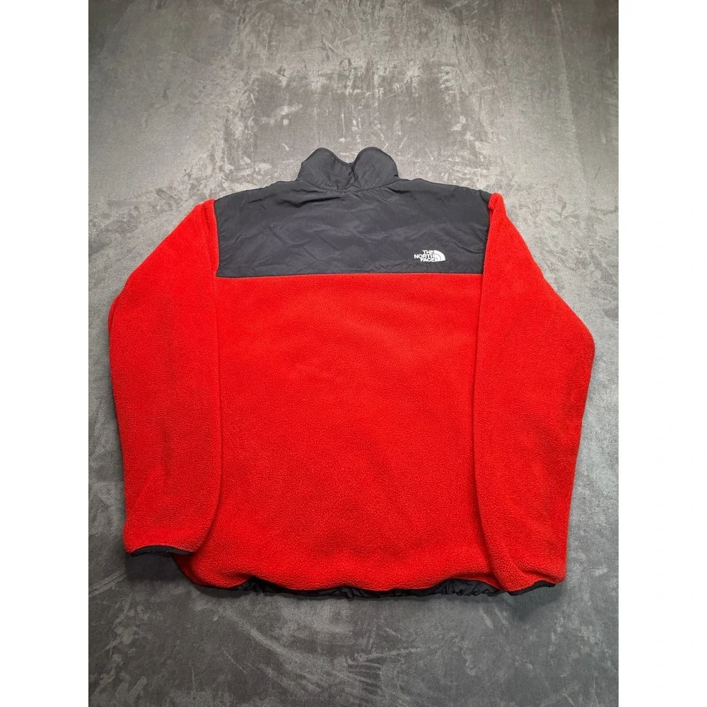 The North Face Denali Fleece Jacket Mens Medium Red Black Polartec Zip Up